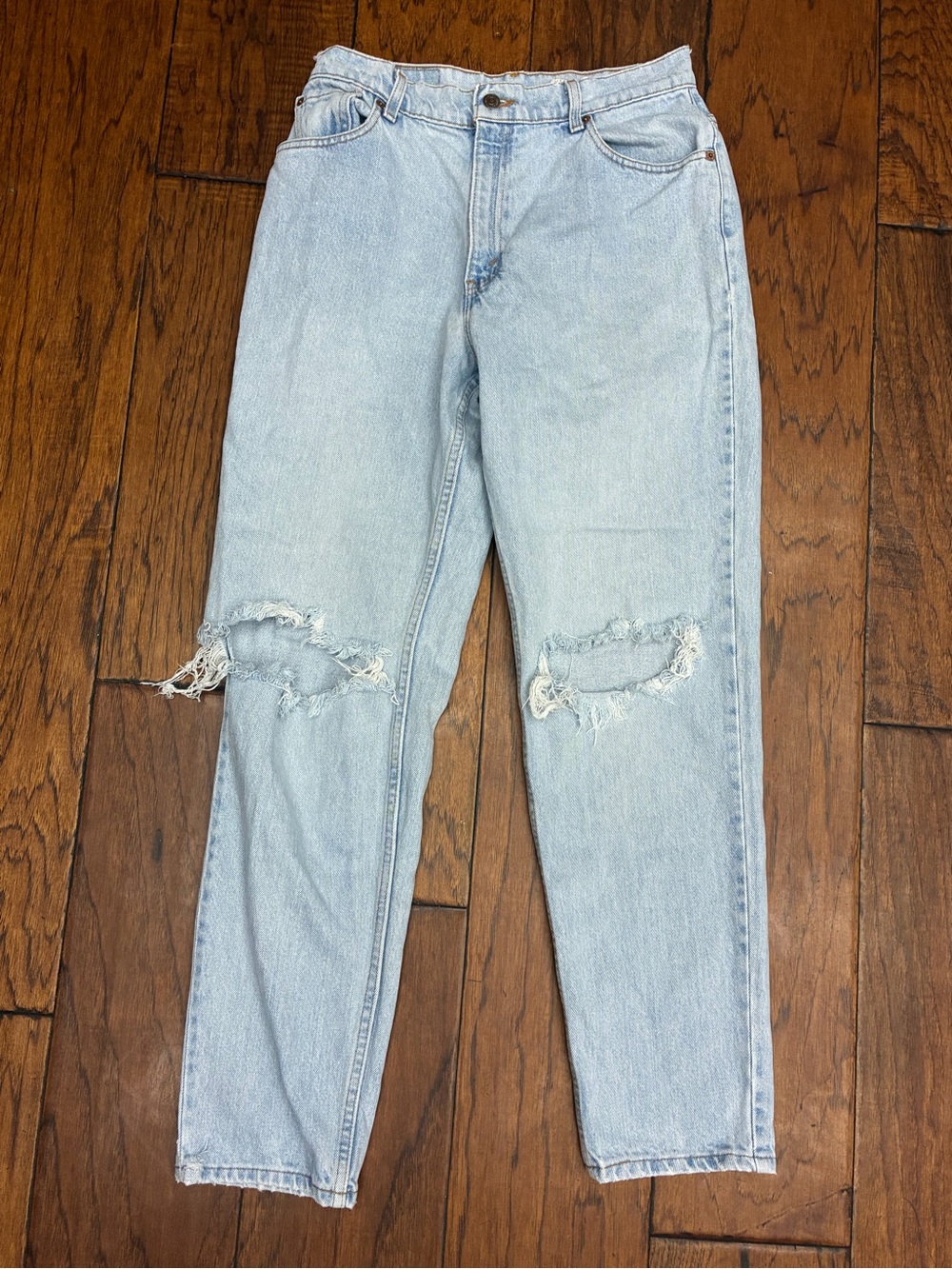Vintage 90s Levi's 550 Made in USA High Waisted Distressed Mom Jeans 12 Reg M